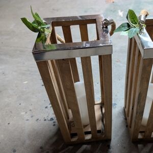 🕊️Wedding Collection🕊️ Rustic Wooden Lantern with Rope and Candle